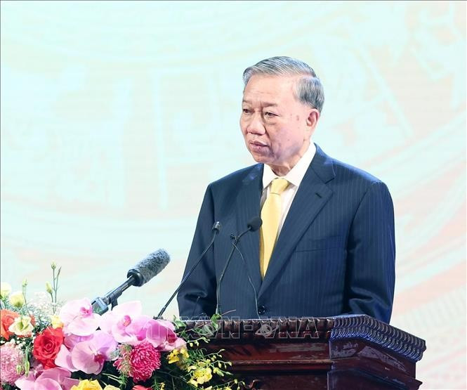 Tổng Bí thư Tô Lâm phát biểu. Ảnh: Thống Nhất/TTXVN. Tổng Bí thư Tô Lâm phát biểu. Ảnh: Thống Nhất/TTXVN.