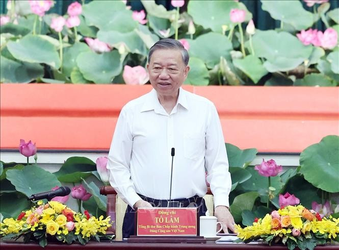 Tổng Bí thư Tô Lâm chủ trì buổi làm việc. (Ảnh: Thống Nhất/TTXVN) Tổng Bí thư Tô Lâm chủ trì buổi làm việc. (Ảnh: Thống Nhất/TTXVN)