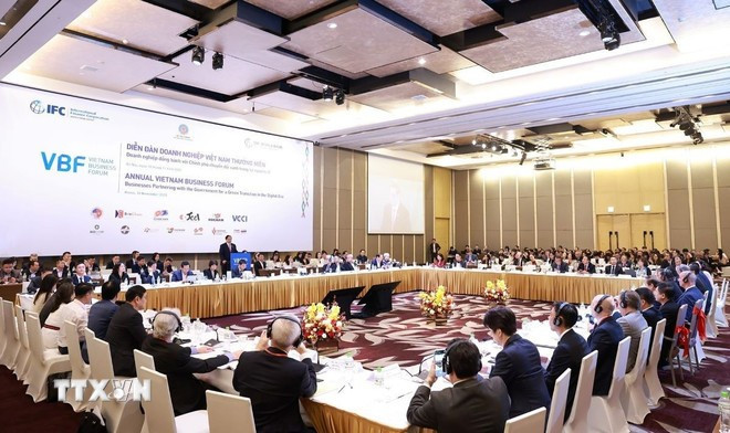 Diễn đàn Doanh nghiệp Việt Nam thường niên. (Ảnh: Dương Giang/TTXVN)
