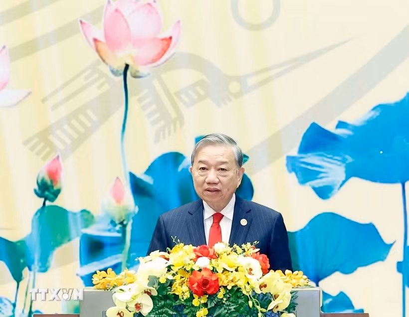 Tổng Bí thư Tô Lâm phát biểu. (Ảnh: Thống Nhất/TTXVN)