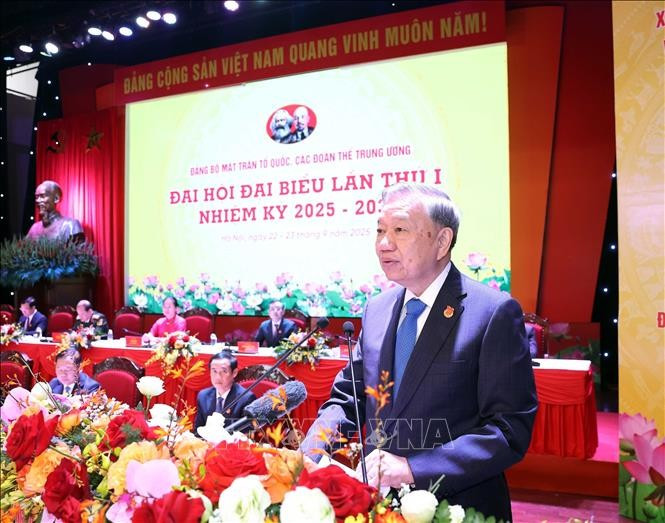 Tổng Bí thư Tô Lâm phát biểu chỉ đạo tại Đại hội. Ảnh: Thống Nhất/TTXVN