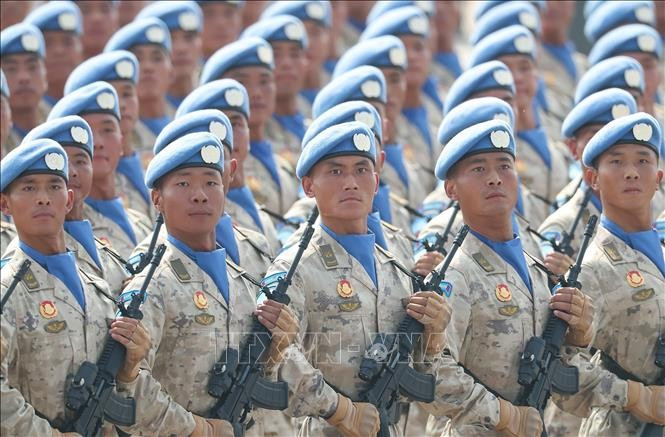 Lực lượng gìn giữ hòa bình Trung Quốc tại Lễ duyệt binh kỷ niệm 80 năm chiến thắng phát xít của nhân dân thế giới ở Bắc Kinh, ngày 3/9/2025. Ảnh: THX/TTXVN Lực lượng gìn giữ hòa bình Trung Quốc tại Lễ duyệt binh kỷ niệm 80 năm chiến thắng phát xít của nhân dân thế giới ở Bắc Kinh, ngày 3/9/2025. Ảnh: THX/TTXVN