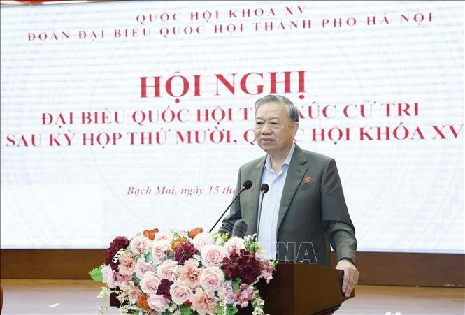 Tổng Bí thư Tô Lâm phát biểu. Ảnh: Thống Nhất/TTXVN Tổng Bí thư Tô Lâm phát biểu. Ảnh: Thống Nhất/TTXVN