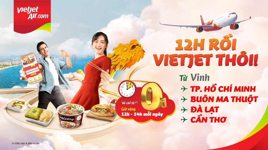 Bay cùng Vietjet đến Vinh: Đón mùa đoàn viên thuận tiện hơn, tận hưởng giá vé từ 0 đồng
