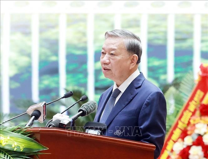 Tổng Bí thư Tô Lâm phát biểu. (Ảnh: Thống Nhất/TTXVN)