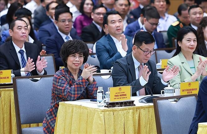 Các đại biểu dự Hội nghị Doanh nghiệp góp phần vào tăng trưởng hai con số. Ảnh: Dương Giang/TTXVN