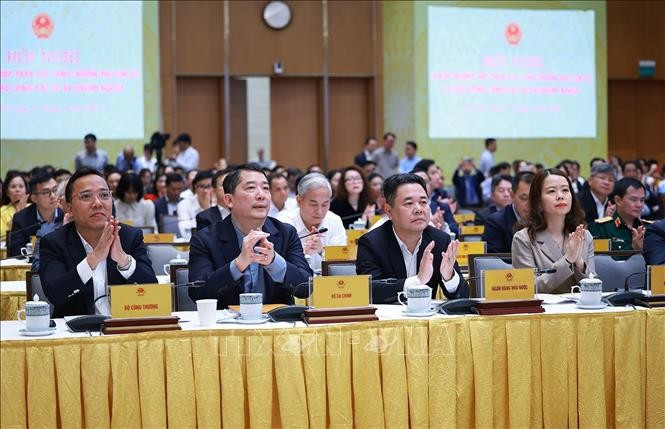 Các đại biểu dự Hội nghị Doanh nghiệp góp phần vào tăng trưởng hai con số. Ảnh: Dương Giang/TTXVN