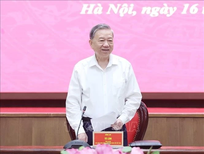 Tổng Bí thư Tô Lâm phát biểu. (Ảnh: Thống Nhất/TTXVN)