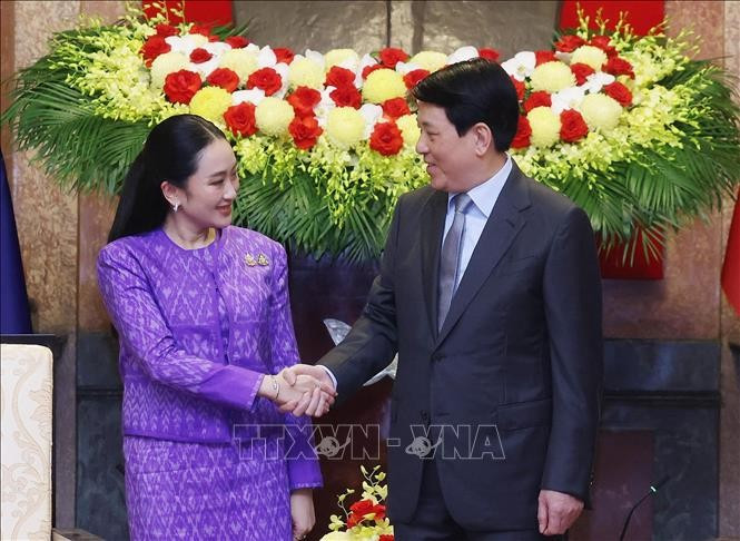 Chủ tịch nước Lương Cường tiếp Thủ tướng Thái Lan Paetongtarn Shinawatra. (Ảnh: Lâm Khánh/TTXVN) Chủ tịch nước Lương Cường tiếp Thủ tướng Thái Lan Paetongtarn Shinawatra. (Ảnh: Lâm Khánh/TTXVN)