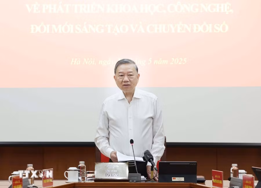 Tổng Bí thư Tô Lâm phát biểu. (Ảnh: Thống Nhất/TTXVN)