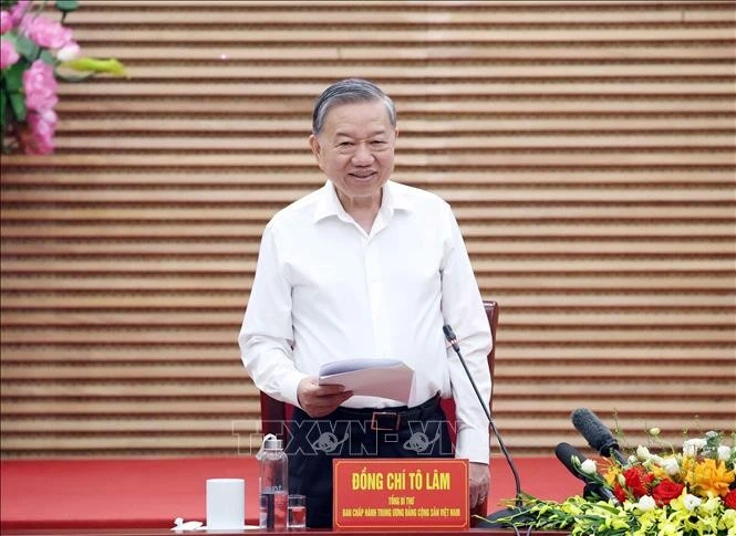 Tổng Bí thư Tô Lâm phát biểu. (Ảnh: Thống Nhất/TTXVN)