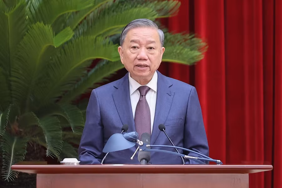 Tổng Bí thư Tô Lâm phát biểu khai mạc Hội nghị.