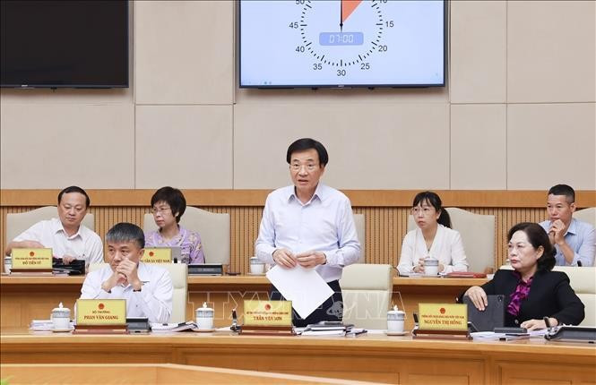Bộ trưởng, Chủ nhiệm Văn phòng Chính phủ Trần Văn Sơn phát biểu. (Ảnh: Dương Giang/TTXVN) Bộ trưởng, Chủ nhiệm Văn phòng Chính phủ Trần Văn Sơn phát biểu. (Ảnh: Dương Giang/TTXVN)