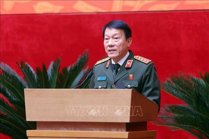 Đại tướng Lương Tam Quang, Ủy viên Bộ Chính trị, Bí thư Đảng ủy Công an Trung ương, Bộ trưởng Bộ Công an phát biểu. Ảnh: Phạm Kiên/TTXVN Đại tướng Lương Tam Quang, Ủy viên Bộ Chính trị, Bí thư Đảng ủy Công an Trung ương, Bộ trưởng Bộ Công an phát biểu. Ảnh: Phạm Kiên/TTXVN