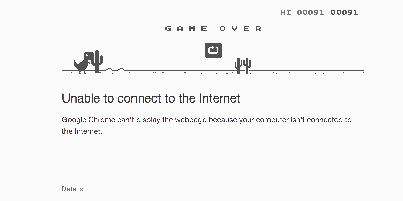 Chơi game trên Chrome khi đứt mạng