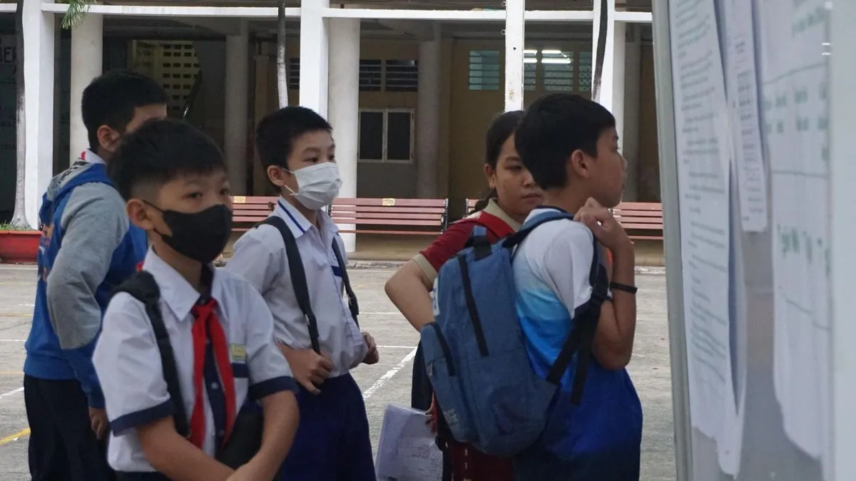 Học sinh dự kỳ khảo sát đầu tiên vào lớp 6 Trường THCS-THPT Trần Đại Nghĩa
