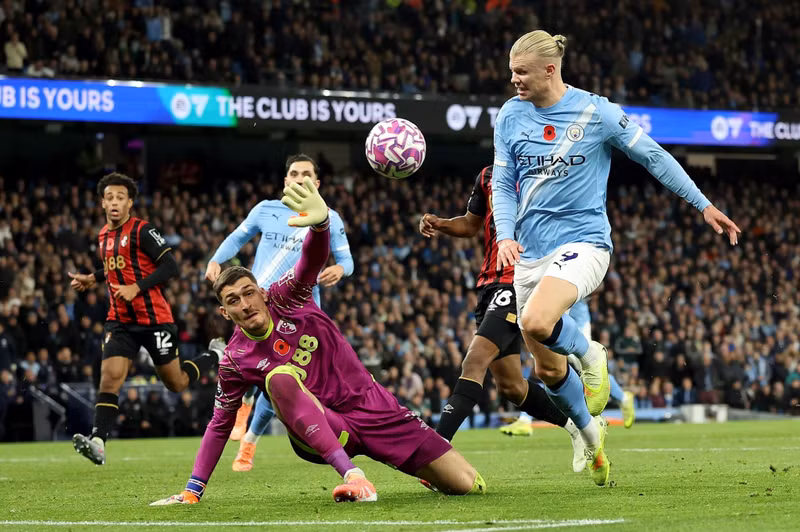 Haaland lập cú đúp trong hiệp một, trên sân nhà Etihad giúp Man City đánh bại đội bóng ‘cứng đầu cứng cổ’ Bournemouth, khuya 2/11. man-city-1.jpg