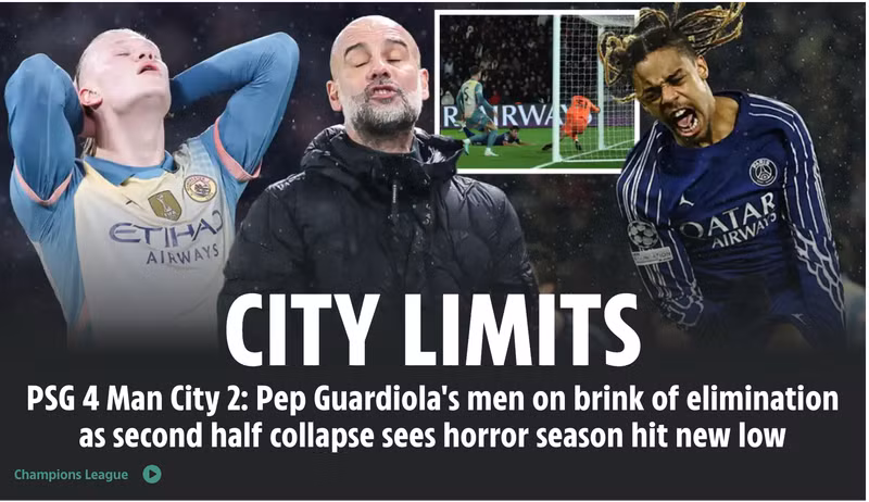 Thầy trò Pep Guardiola chỉ còn biết tự trách mình sau khi dẫn trước 2 bàn trong trận đấu áp chót vòng bảng hôm 23/1. man-city-01.png