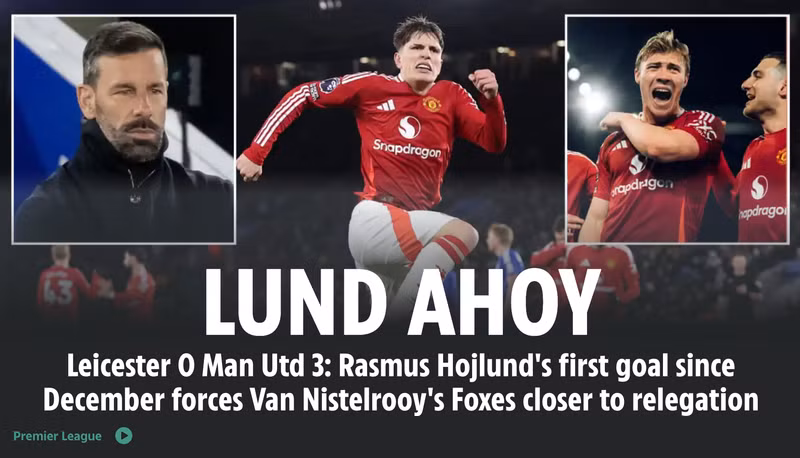 Man Utd có 2 trận liên tiếp thắng các đối thủ với cách biệt 3 bàn và lần này họ đẩy Leicester gần hơn tới tấm vé xuống hạng. 1.png