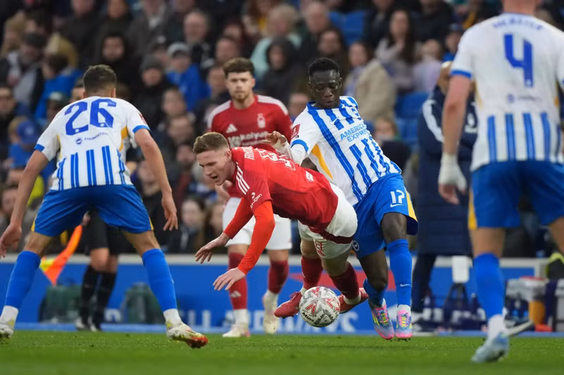 Nottingham Forest và Brighton đối đầu nhau trong trận tứ kết FA Cup căng thẳng. nth06.jpg
