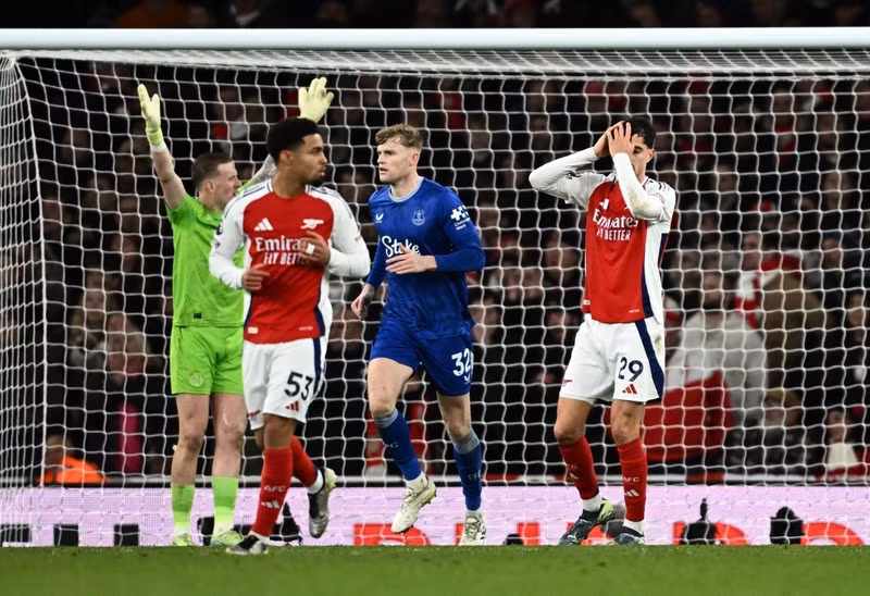 Arsenal đã trải qua một buổi chiều (giờ Anh) đáng thất vọng trước khung thành Everton đang gặp nhiều khó khăn. 2024-arsenals-kai-havertz-reacts.jpg