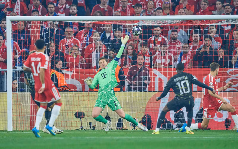 Mọi toan tính của ‘Hùm xám’ sớm sụp đổ khi tiền đạo Ousmane Dembele mở tỷ số cho đội khách ở ngay phút thứ 3. bayern-munich-3.jpg