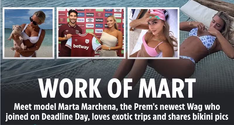 Siêu mẫu nóng bỏng Marta Marchena trở thành nàng WAG mới nhất tại giải Ngoại hạng Anh. Ảnh chụp Màn hình 2024-09-02 lúc 2.40.03 CH.png