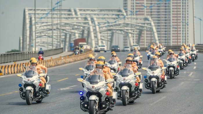 Lực lượng CSGT đảm bảo ATGT dịp Đại hội.