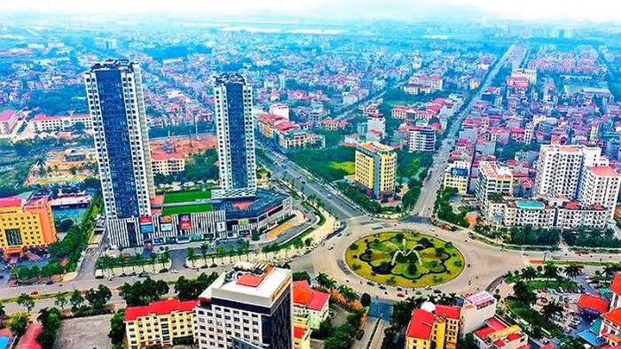 Một góc phường Võ Cường (tỉnh Bắc Ninh) nhìn từ trên cao.