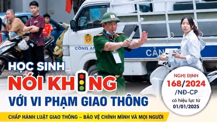 Tuyên truyền phòng, chống vi phạm an toàn giao thông trong học sinh (Ảnh Công an Bắc Ninh).