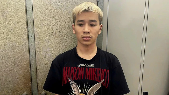 Thân Văn Nam tại cơ quan công an.