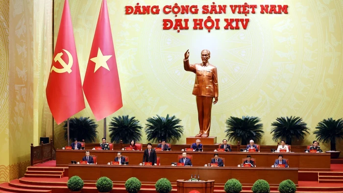 Đoàn Chủ tịch điều hành Đại hội XIV của Đảng. Ảnh: TTXVN.