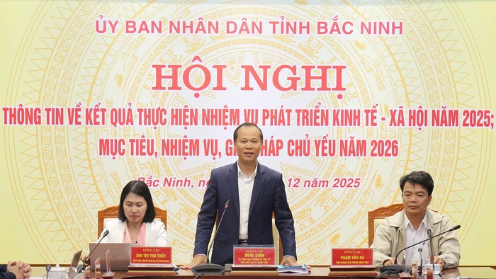 Ông Mai Sơn, Phó Chủ tịch Thường trực UBND tỉnh Bắc Ninh phát biểu.