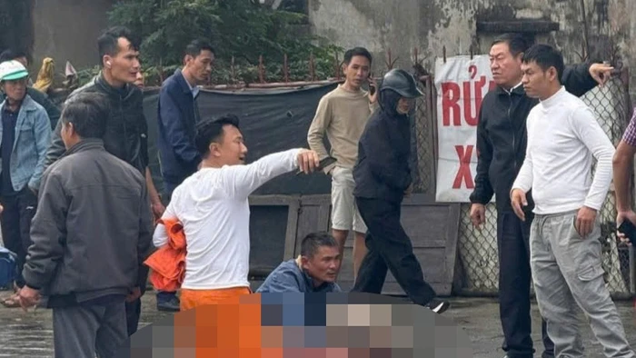 Hiện trường vụ nổ khí nén tại xã Tiền Hải, tỉnh Hưng Yên.