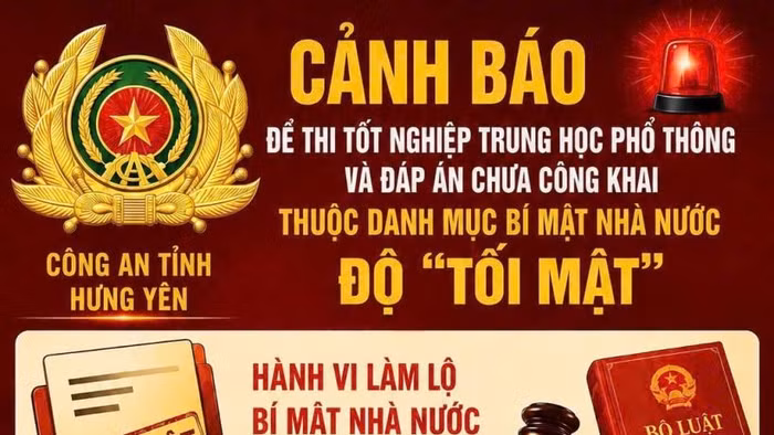 Đề thi tốt nghiệp THPT và đáp án chưa công khai là tài liệu bí mật Nhà nước, độ “Tối mật” thuộc lĩnh vực Giáo dục và đào tạo. 