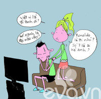 Chết cười khi vợ đòi xem bóng đá cùng chồng - 5