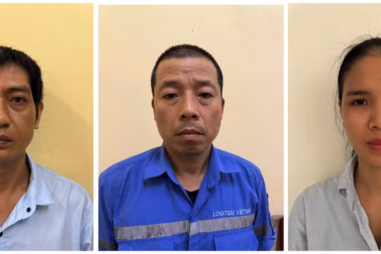 Tuyển, Hải, Nhung (từ trái qua phải). Ảnh: Công an tỉnh Hưng Yên