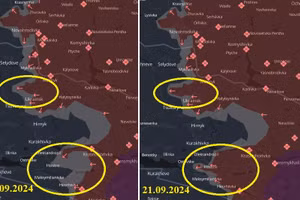 Quân Nga đã chiếm được một khu vực rất rộng ở nam Pokrovsk