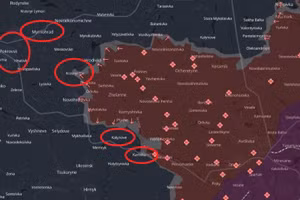 Màu đỏ tràn ngập hướng Pokrovsk