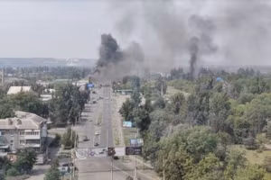 Vụ tấn công của UAV Nga vào thành phố Slavyansk thuộc vùng Donetsk