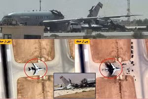 Tên lửa Iran bắn gãy đôi máy bay cảnh báo sớm E-3 Sentry của Mỹ