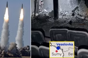 Tên lửa Iskander lao trúng bục nhận giải thưởng ở Sumy