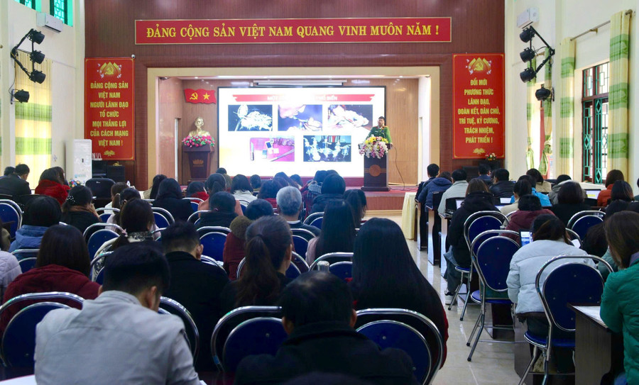 Quang cảnh Hội nghị tập huấn công tác phòng, chống ma túy trong trường học.