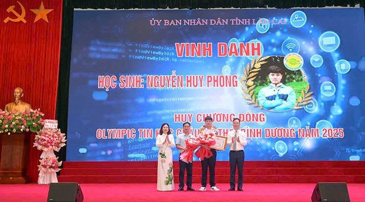 Vinh danh em Nguyễn Huy Phong, Trường THPT Chuyên Lào Cai giành Huy chương Đồng tại Kỳ thi Olympic Tin học châu Á-Thái Bình Dương. gen-n-lao-cai.jpg