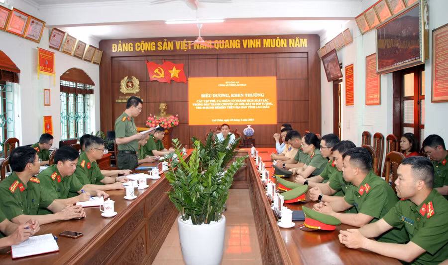 Công an tỉnh Lai Châu tổ chức biểu dương, khen thưởng lực lượng phá chuyên án 425L.