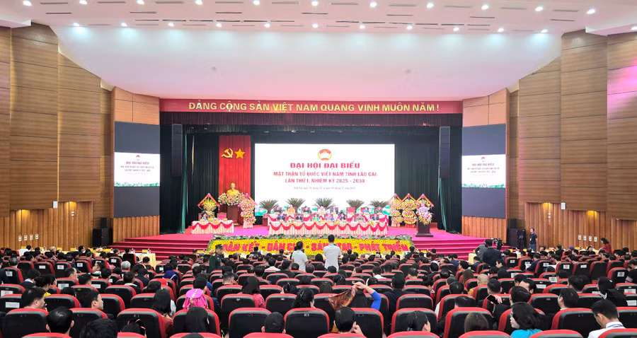 Quang cảnh Đại hội đại biểu Mặt trận Tổ quốc Việt Nam tỉnh Lào Cai lần thứ I, nhiệm kỳ 2025 - 2030.