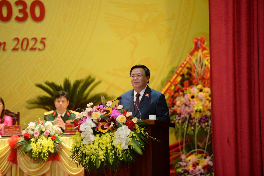Ông Nguyễn Xuân Thắng phát biểu chỉ đạo Đại hội đại biểu Đảng bộ tỉnh Điện Biên lần thứ XV, nhiệm kỳ 2025 - 2030. gen-h-db-7.jpg