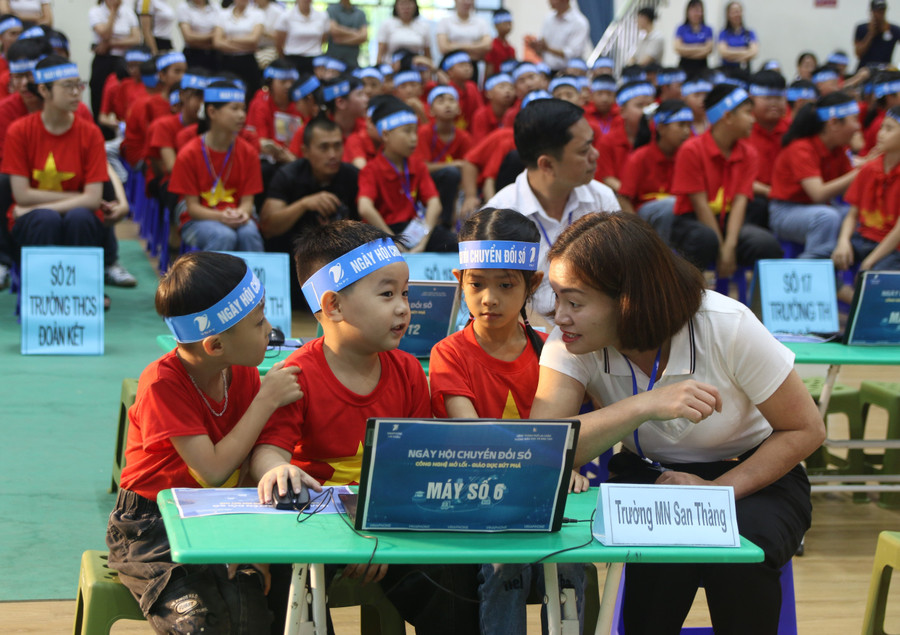 Học sinh Trường Mầm non San Thàng tham gia Ngày hội.