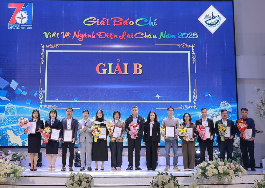 Các tác giả đạt giải B Giải báo chí viết về ngành Điện Lai Châu năm 2025.
