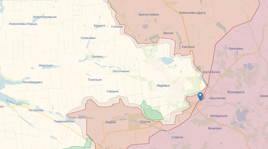 Vị trí xảy ra cuộc tấn công của máy bay không người lái FPV Ukraine trên chiến trường Avdiivka.